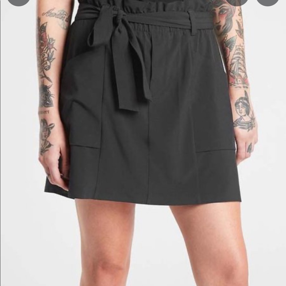 Athleta Black Mini Skirt with Tie Waist